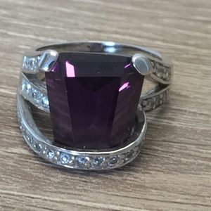 Vintage amethyst sterling silver cubic zirc